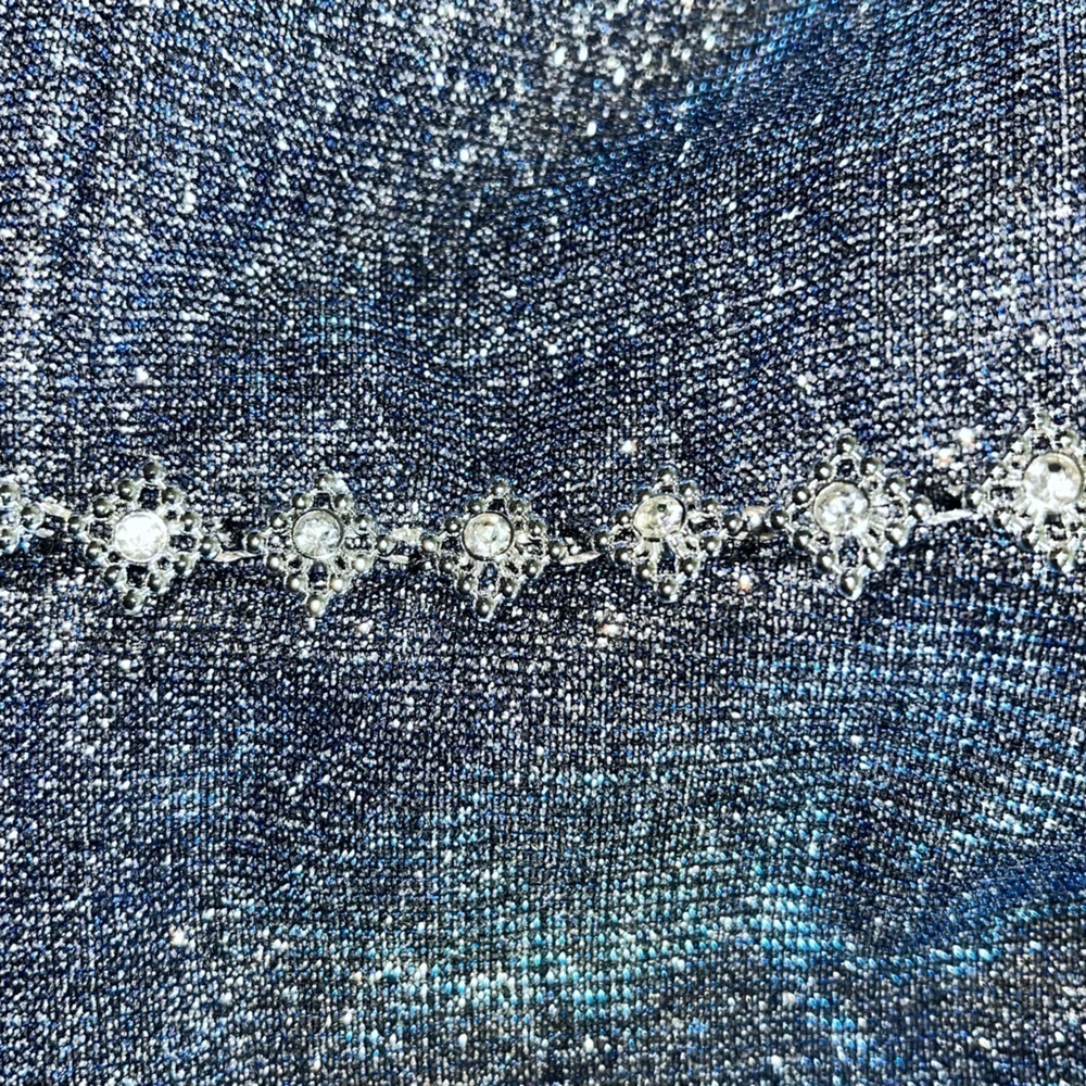 Speechless kids blue glitter dress with rhinestones waist - Picture 8 of 15
